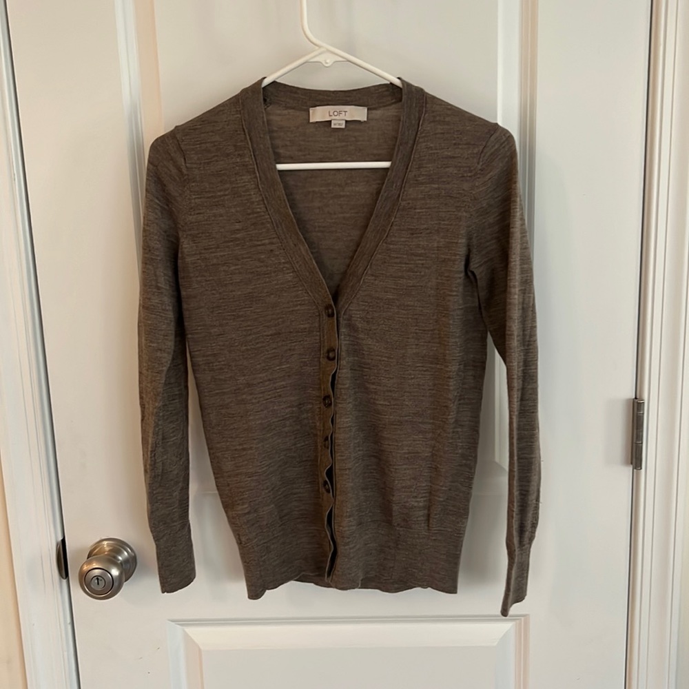 LOFT Brown Cardigan XS